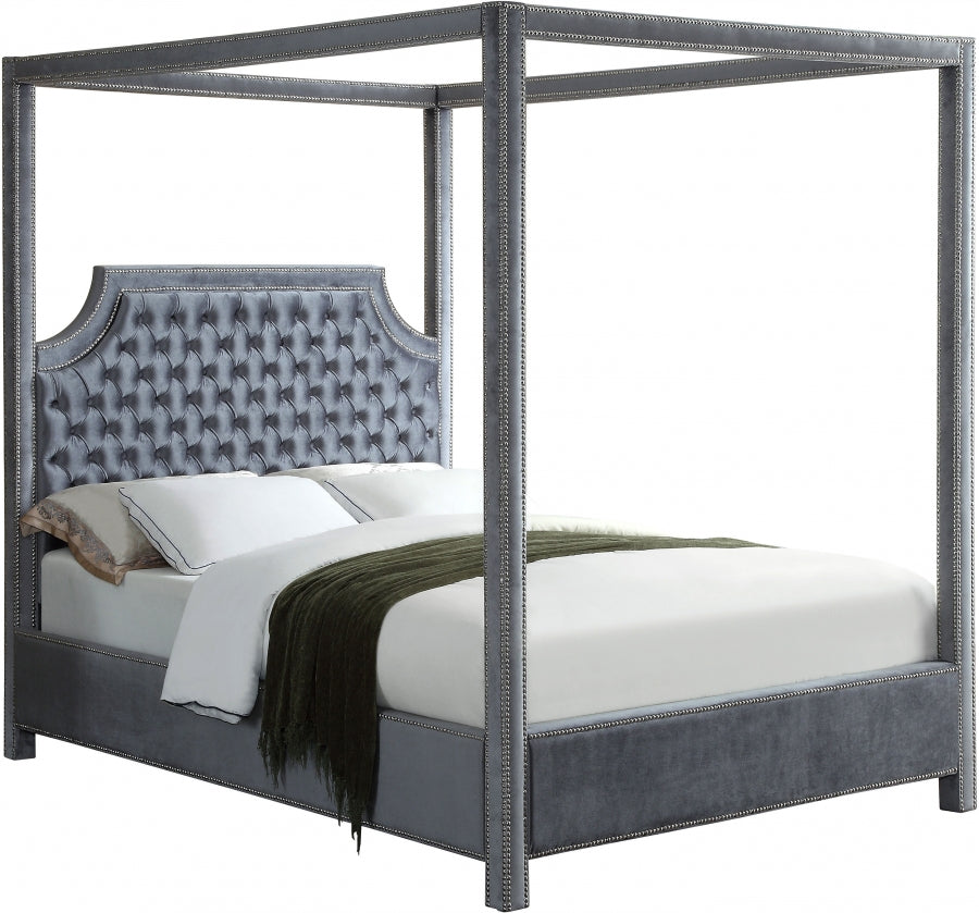 Lit en velours Rowan