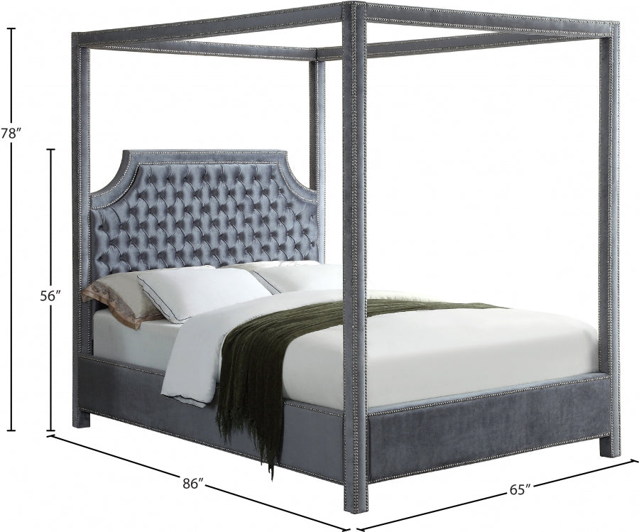 Lit en velours Rowan