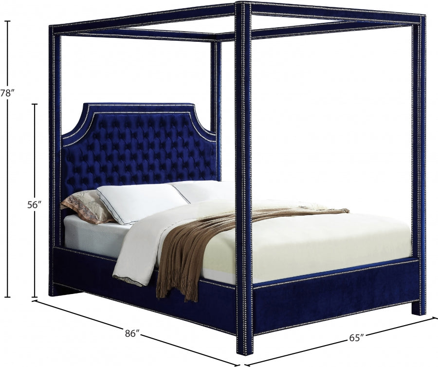 Lit en velours Rowan