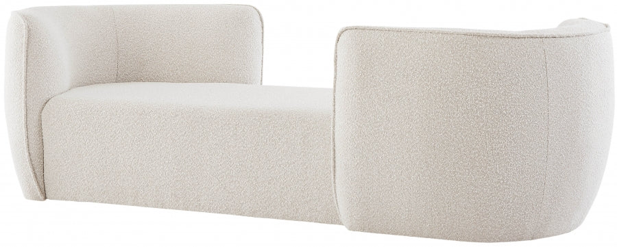 Chaise longue Hilton en tissu bouclé