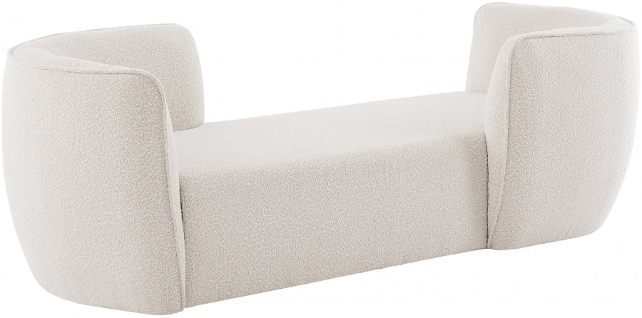 Chaise longue Hilton en tissu bouclé