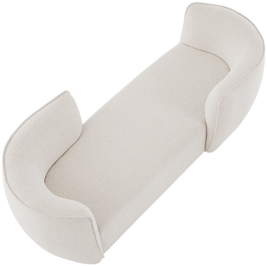 Chaise longue Hilton en tissu bouclé