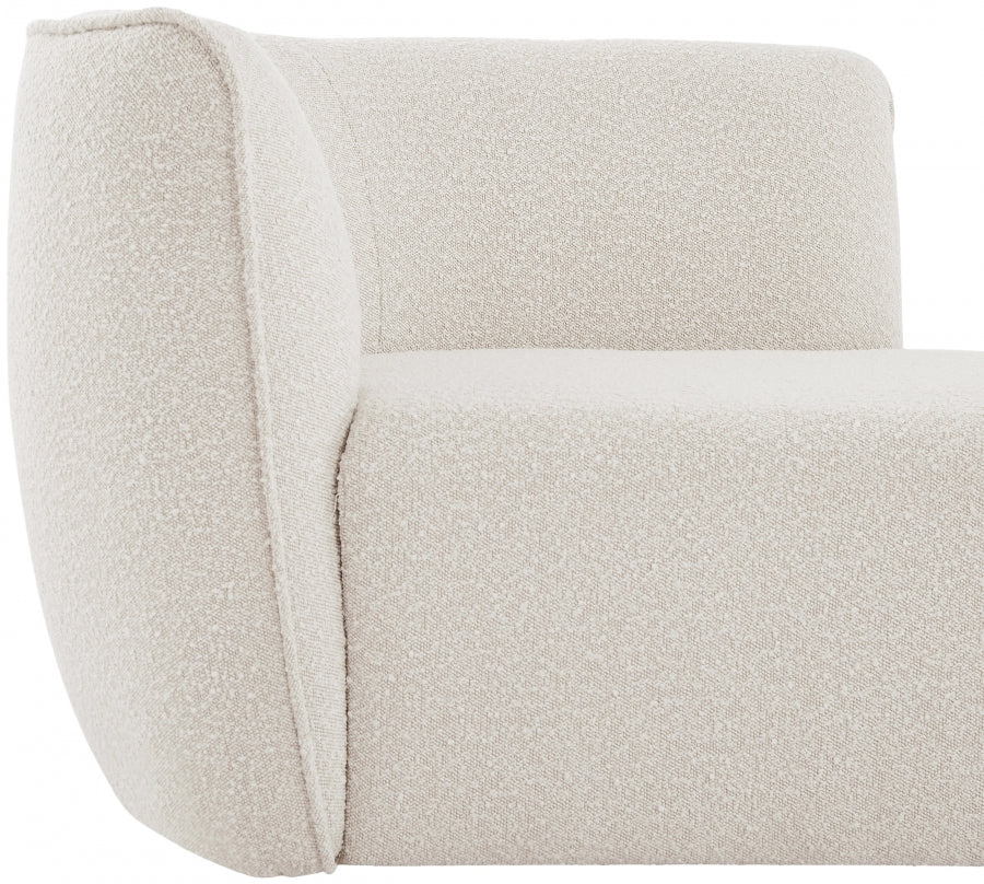 Chaise longue Hilton en tissu bouclé