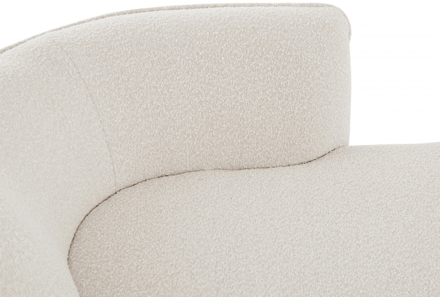 Chaise longue Hilton en tissu bouclé