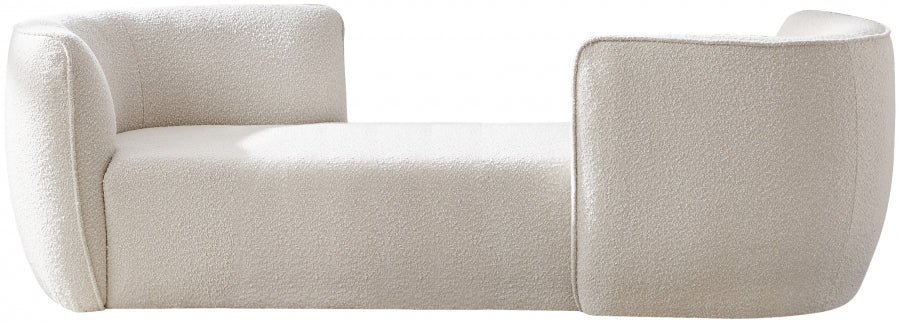 Chaise longue Hilton en tissu bouclé