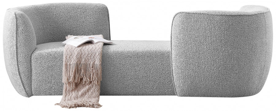 Chaise longue Hilton en tissu bouclé