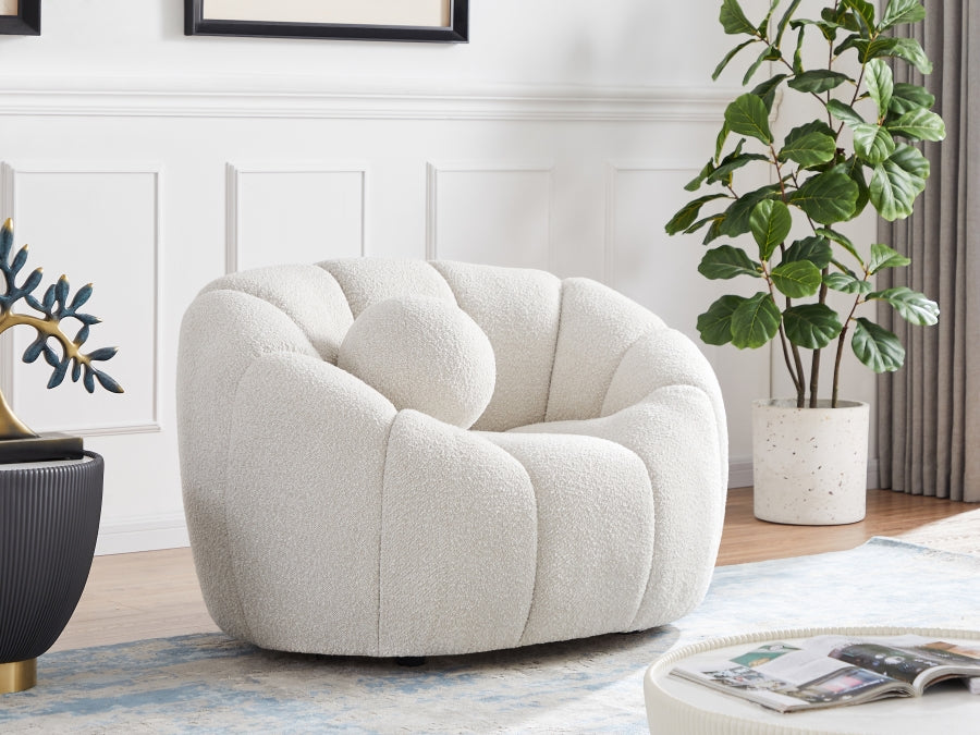 Chaise Elijah en tissu bouclé