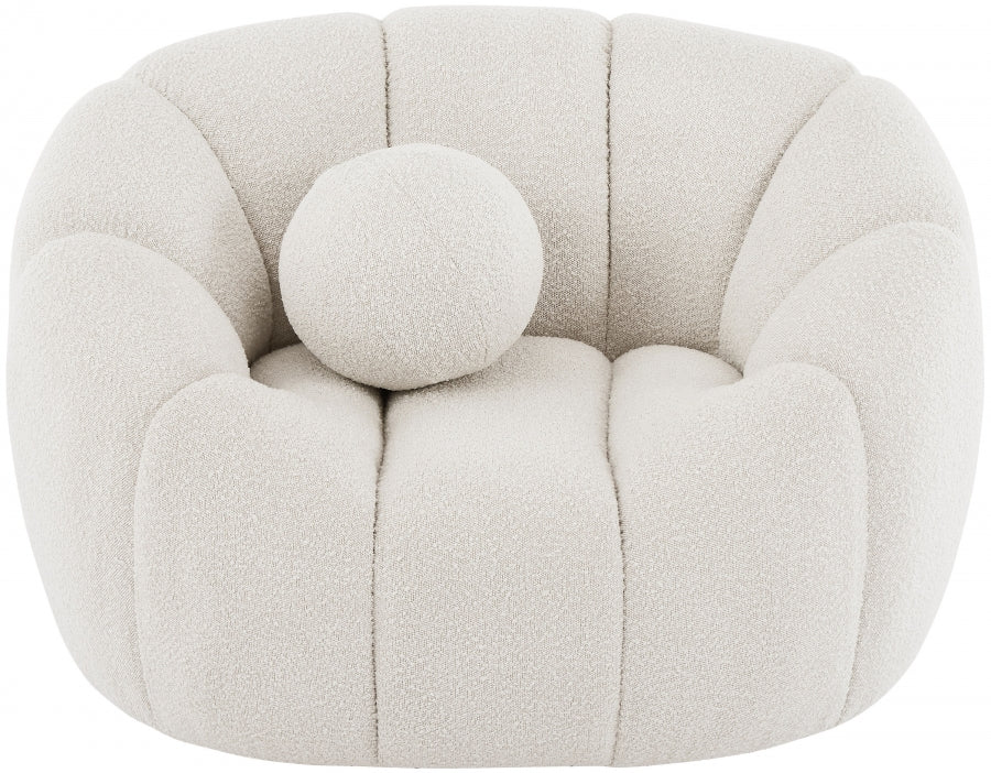 Chaise Elijah en tissu bouclé