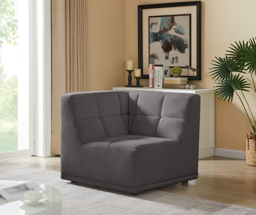 Fauteuil d'angle modulable en velours Relax