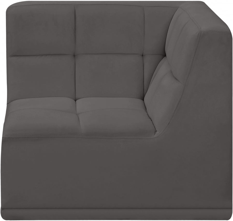 Fauteuil d'angle modulable en velours Relax
