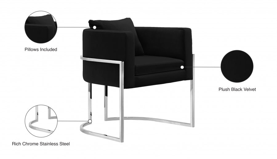 Chaise d'appoint en velours Pippa