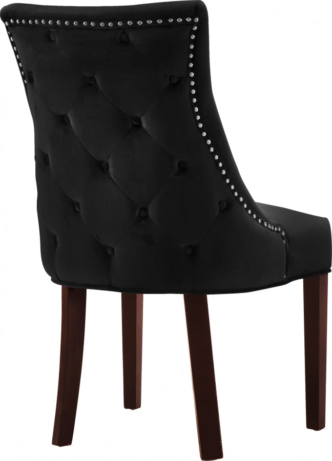 Chaise de salle à manger en velours Hannah