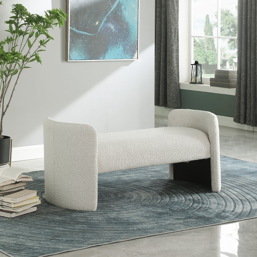 Banc Peyton en tissu bouclé