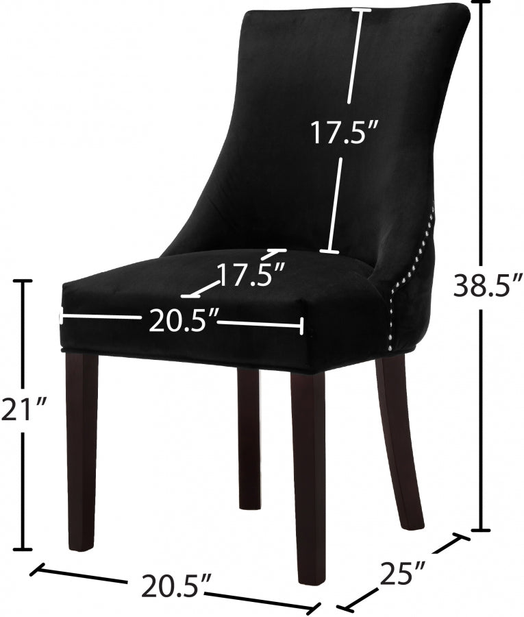 Chaise de salle à manger en velours Hannah