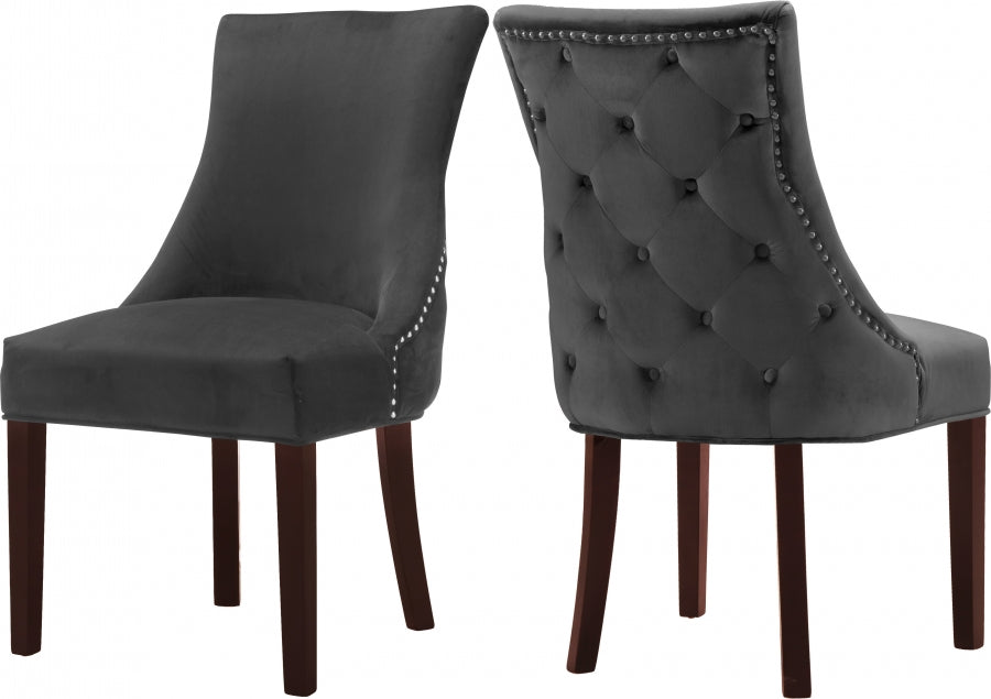 Chaise de salle à manger en velours Hannah