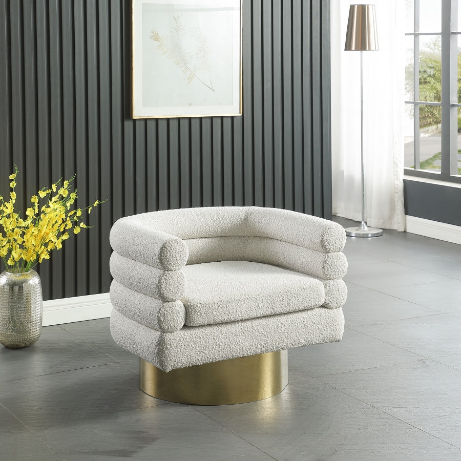 Chaise d'appoint Tessa en tissu bouclé