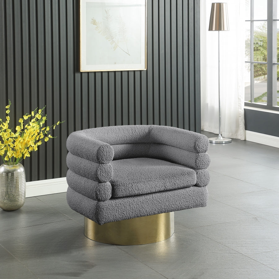 Chaise d'appoint Tessa en tissu bouclé