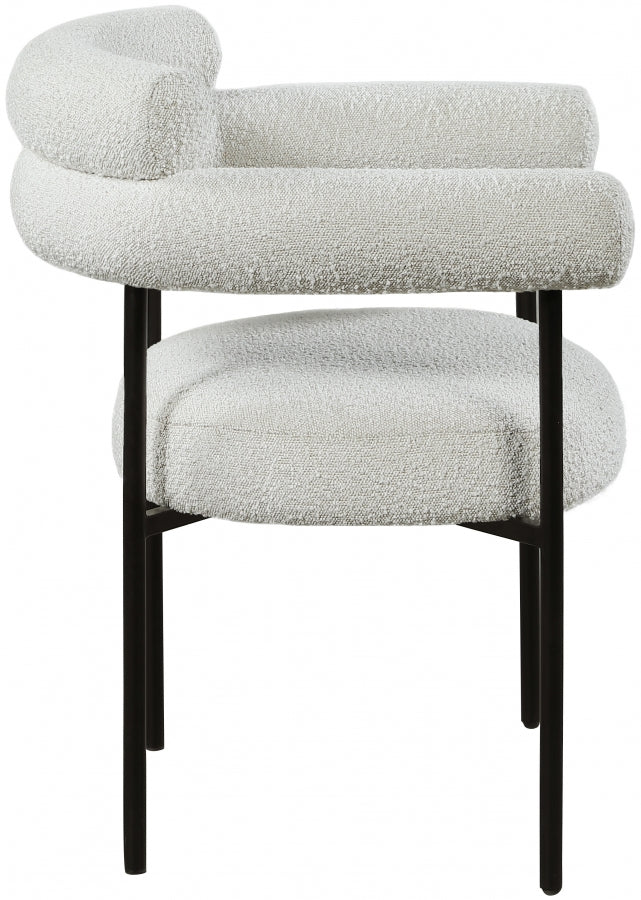 Chaise de salle à manger en tissu bouclé Blake