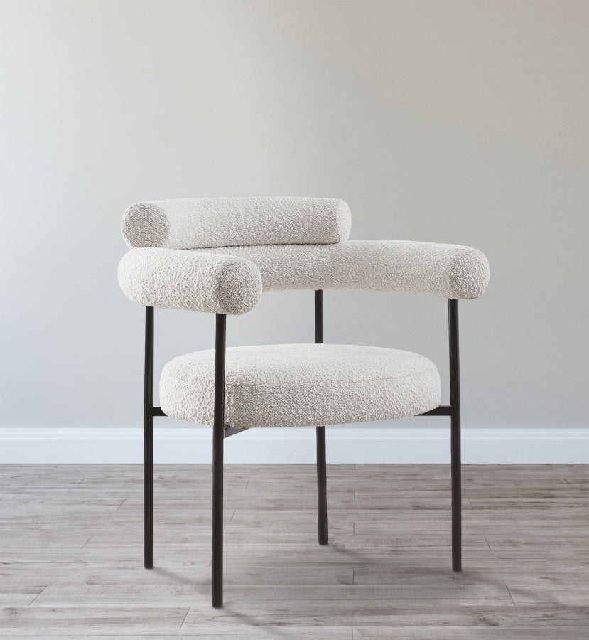 Chaise de salle à manger en tissu bouclé Blake