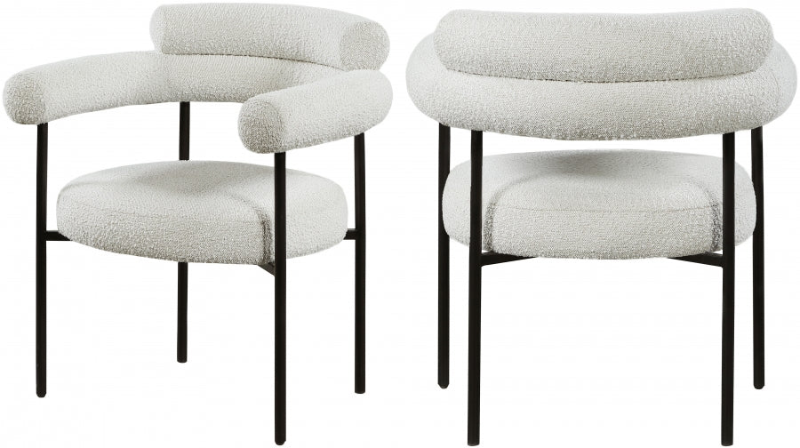 Chaise de salle à manger en tissu bouclé Blake
