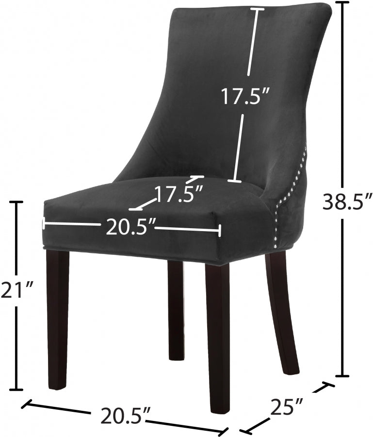 Chaise de salle à manger en velours Hannah
