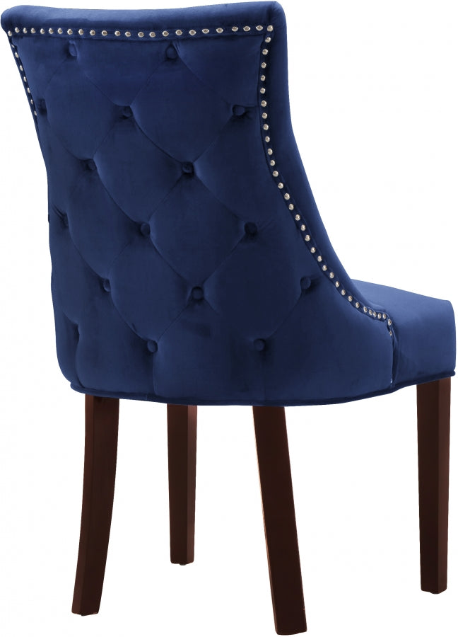 Chaise de salle à manger en velours Hannah
