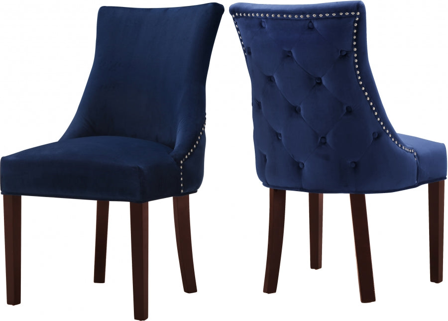 Chaise de salle à manger en velours Hannah