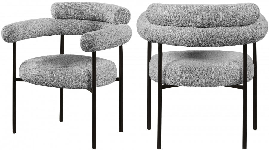 Chaise de salle à manger en tissu bouclé Blake
