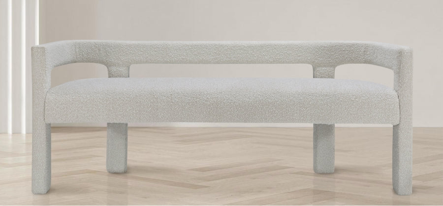 Banc Athéna en tissu bouclé