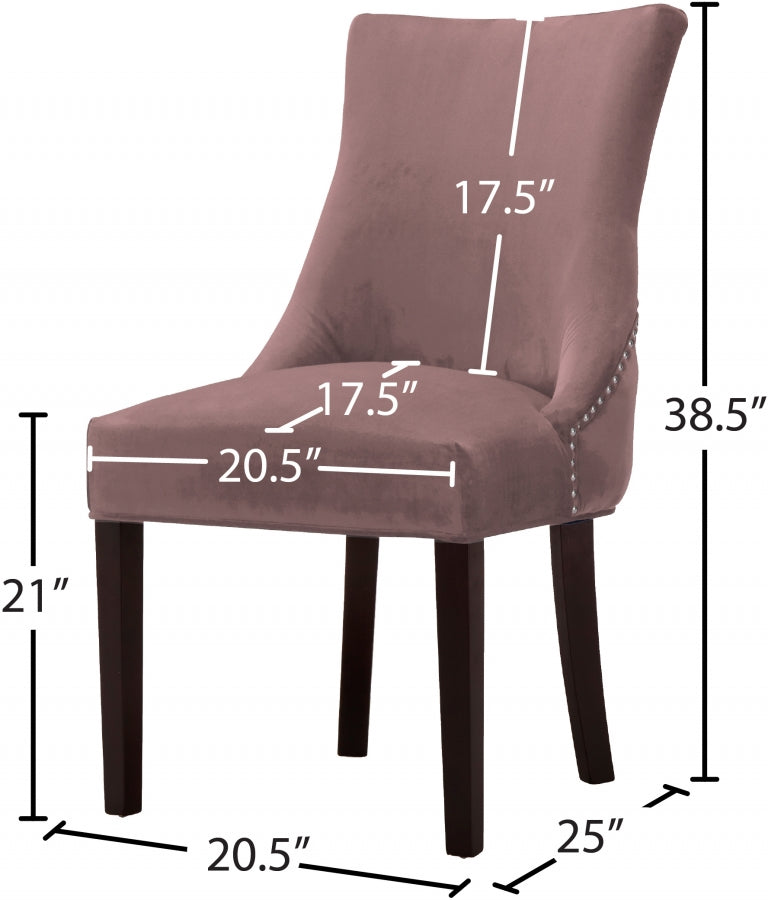 Chaise de salle à manger en velours Hannah