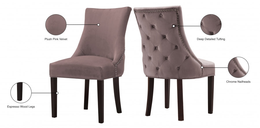 Chaise de salle à manger en velours Hannah