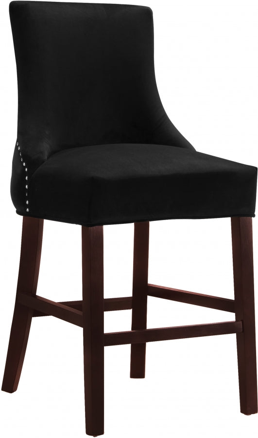 Tabouret de comptoir en velours Hannah