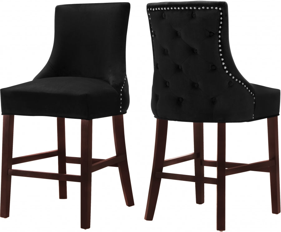Tabouret de comptoir en velours Hannah