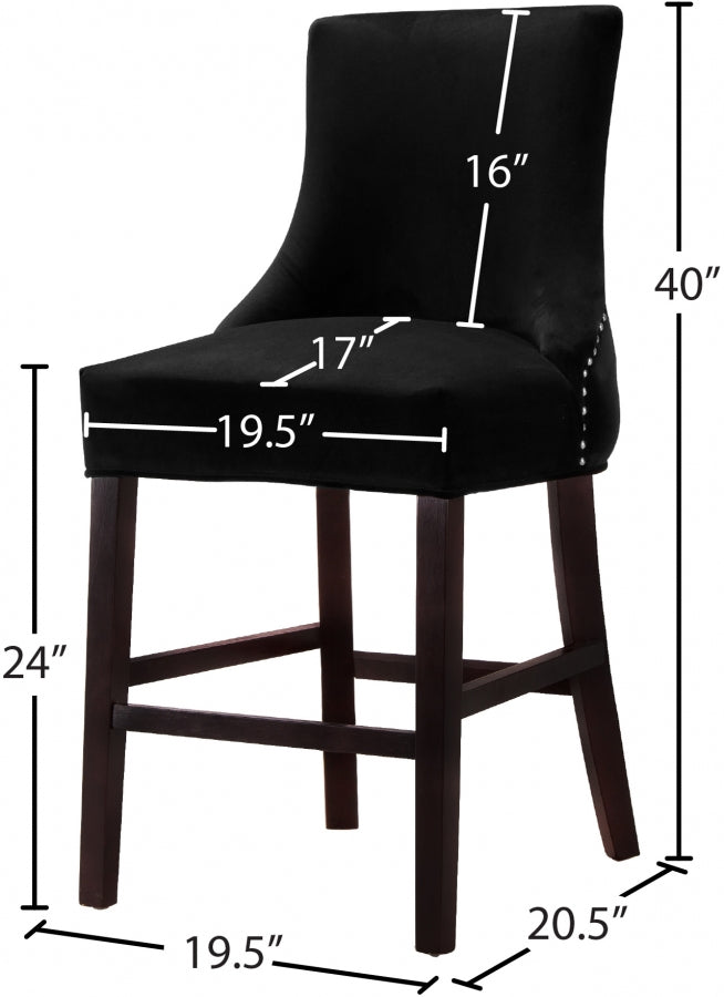Tabouret de comptoir en velours Hannah