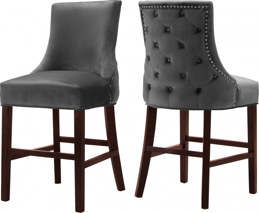 Tabouret de comptoir en velours Hannah