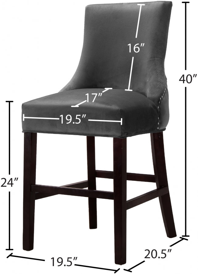 Tabouret de comptoir en velours Hannah