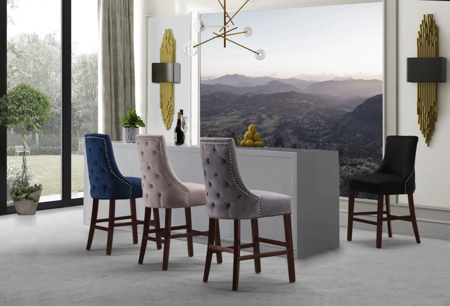 Tabouret de comptoir en velours Hannah