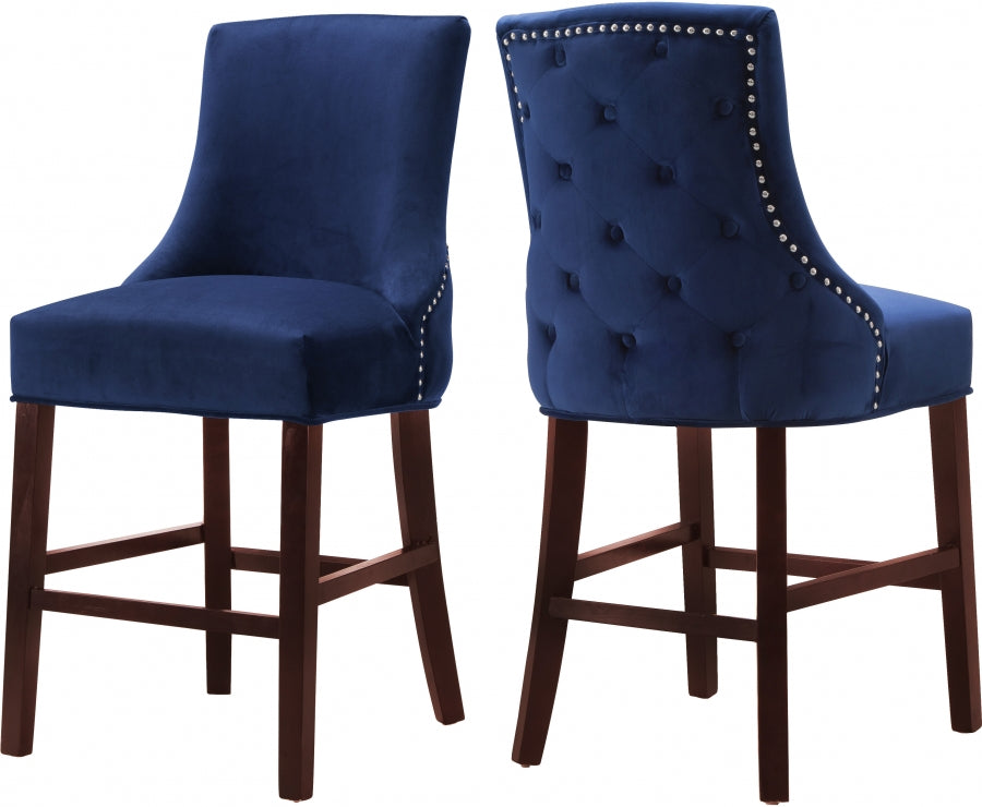 Tabouret de comptoir en velours Hannah