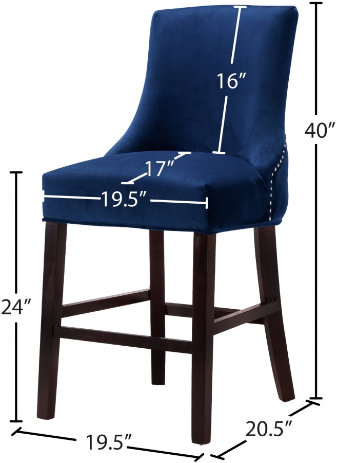 Tabouret de comptoir en velours Hannah