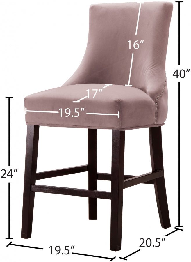 Tabouret de comptoir en velours Hannah