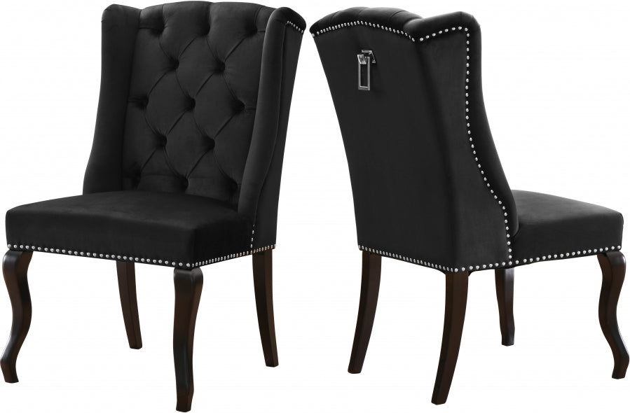 Chaise de salle à manger en velours Suri