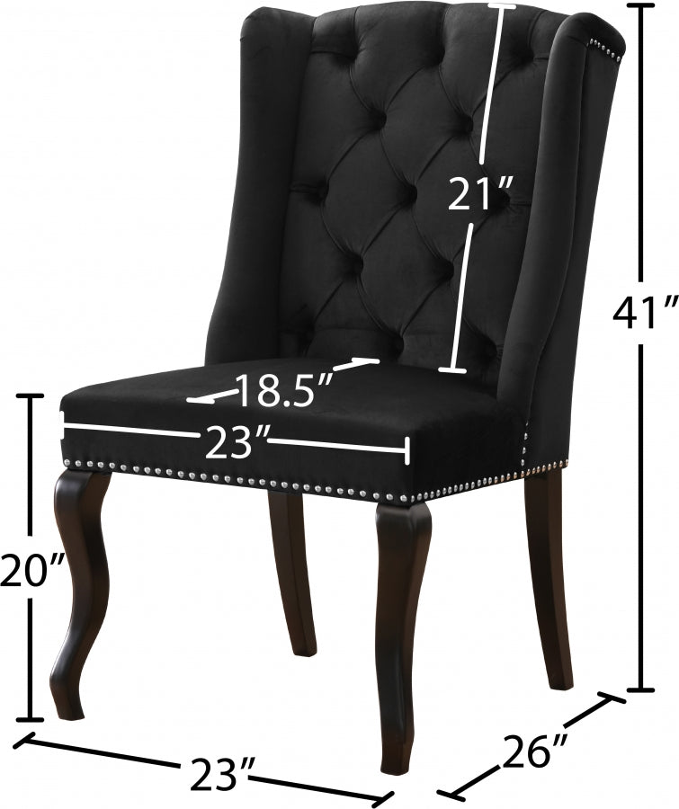 Chaise de salle à manger en velours Suri