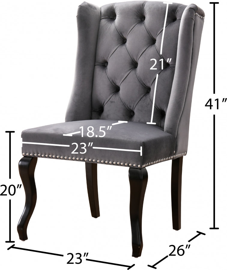 Chaise de salle à manger en velours Suri