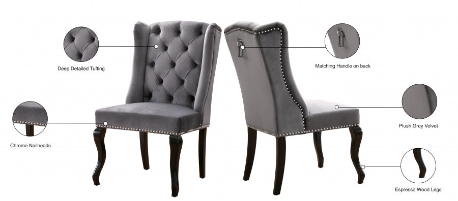 Chaise de salle à manger en velours Suri