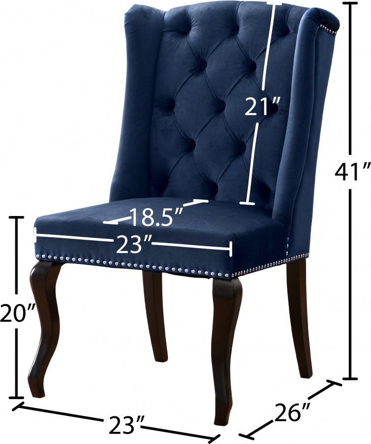 Chaise de salle à manger en velours Suri
