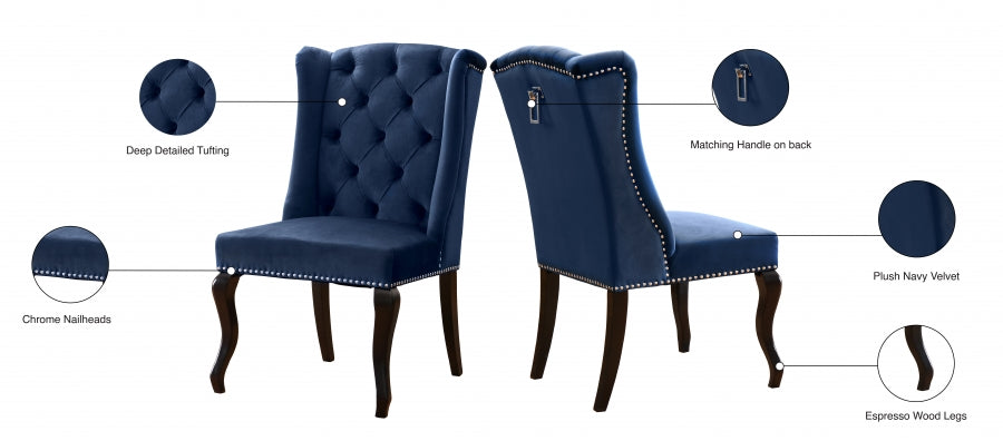 Chaise de salle à manger en velours Suri