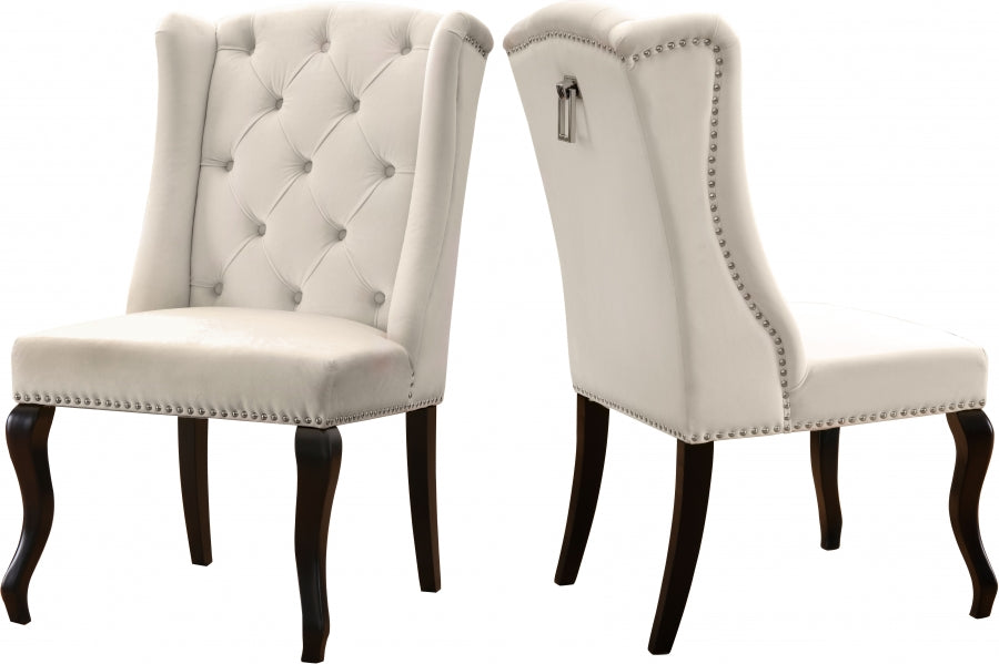 Chaise de salle à manger en velours Suri