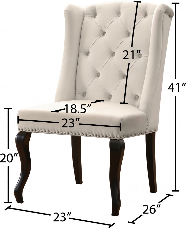 Chaise de salle à manger en velours Suri