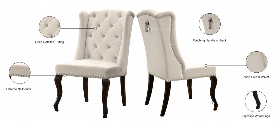Chaise de salle à manger en velours Suri