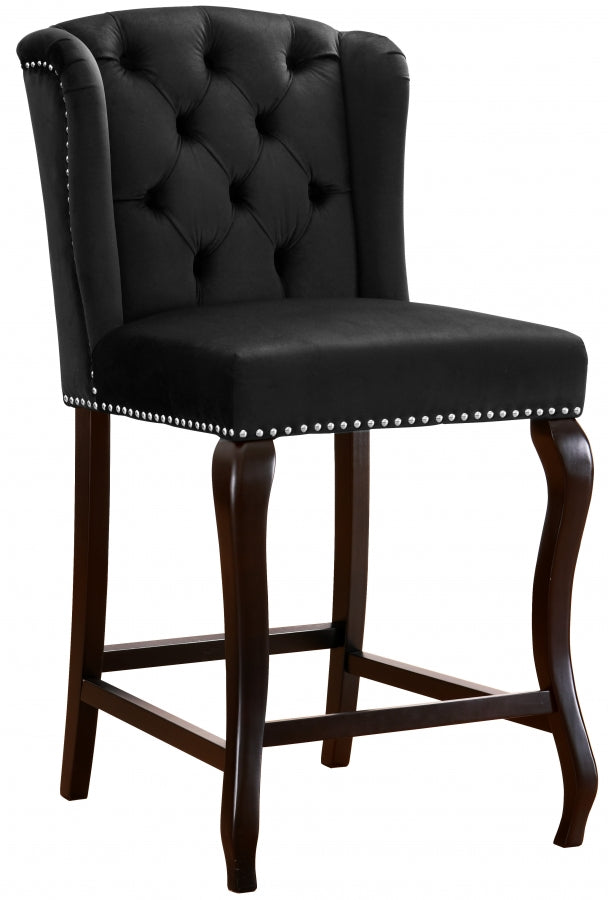 Tabouret de comptoir en velours Suri